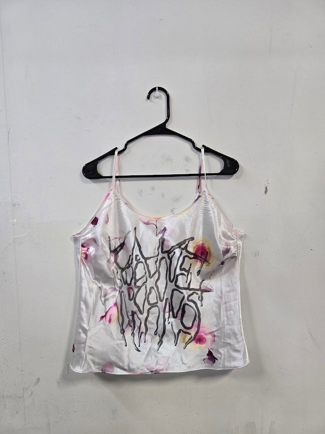 Fake Trans Silky Floral Tank