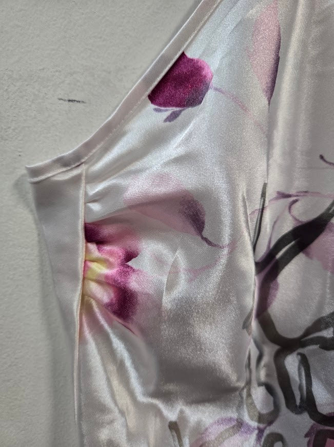 Fake Trans Silky Floral Tank