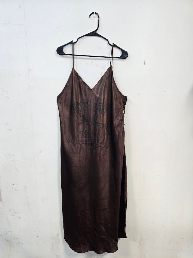 My Creation Brown Silky Dress