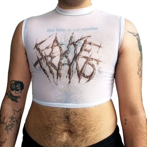 Fake Trans Mesh Crop Top