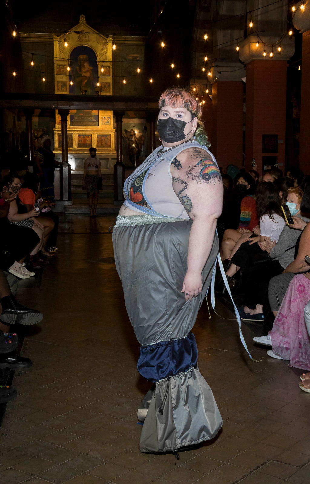 Fake Trans Mesh Crop Top