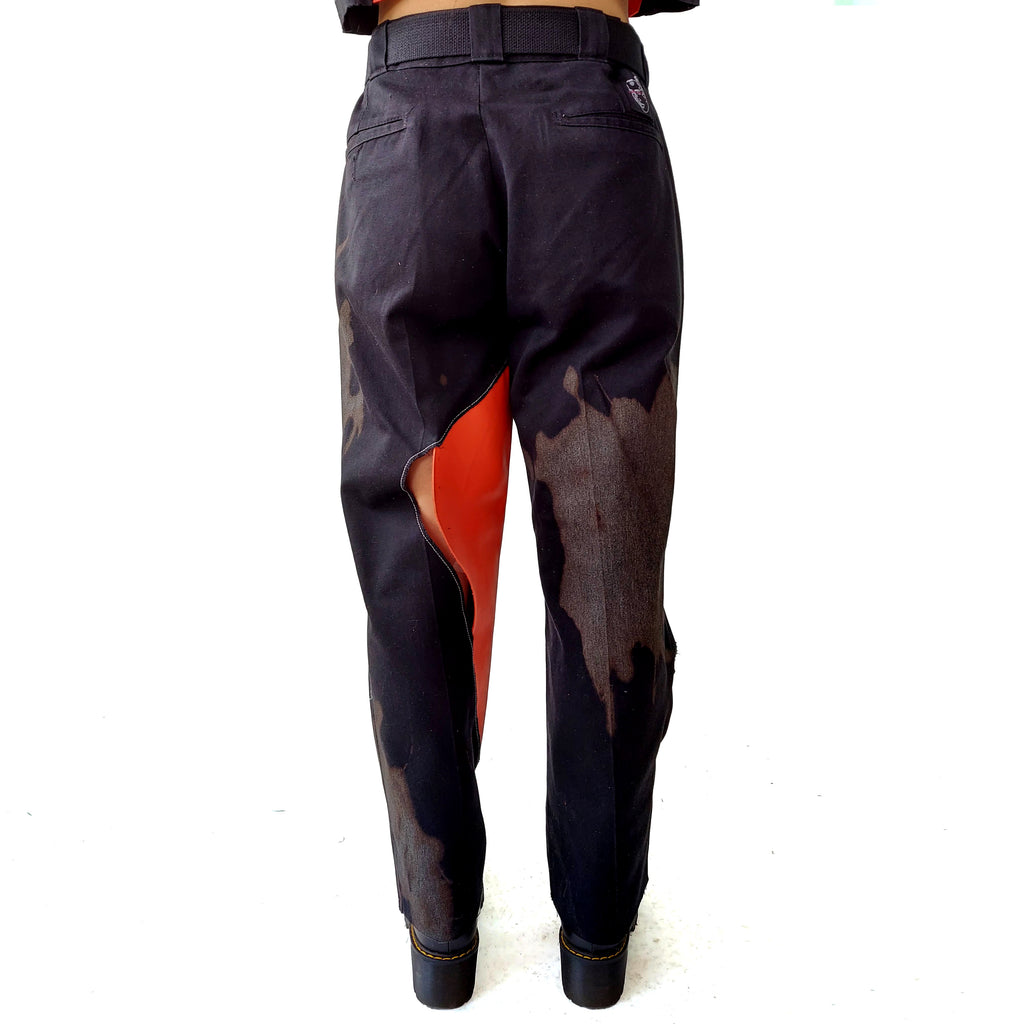 Black x Orange Hole Pants