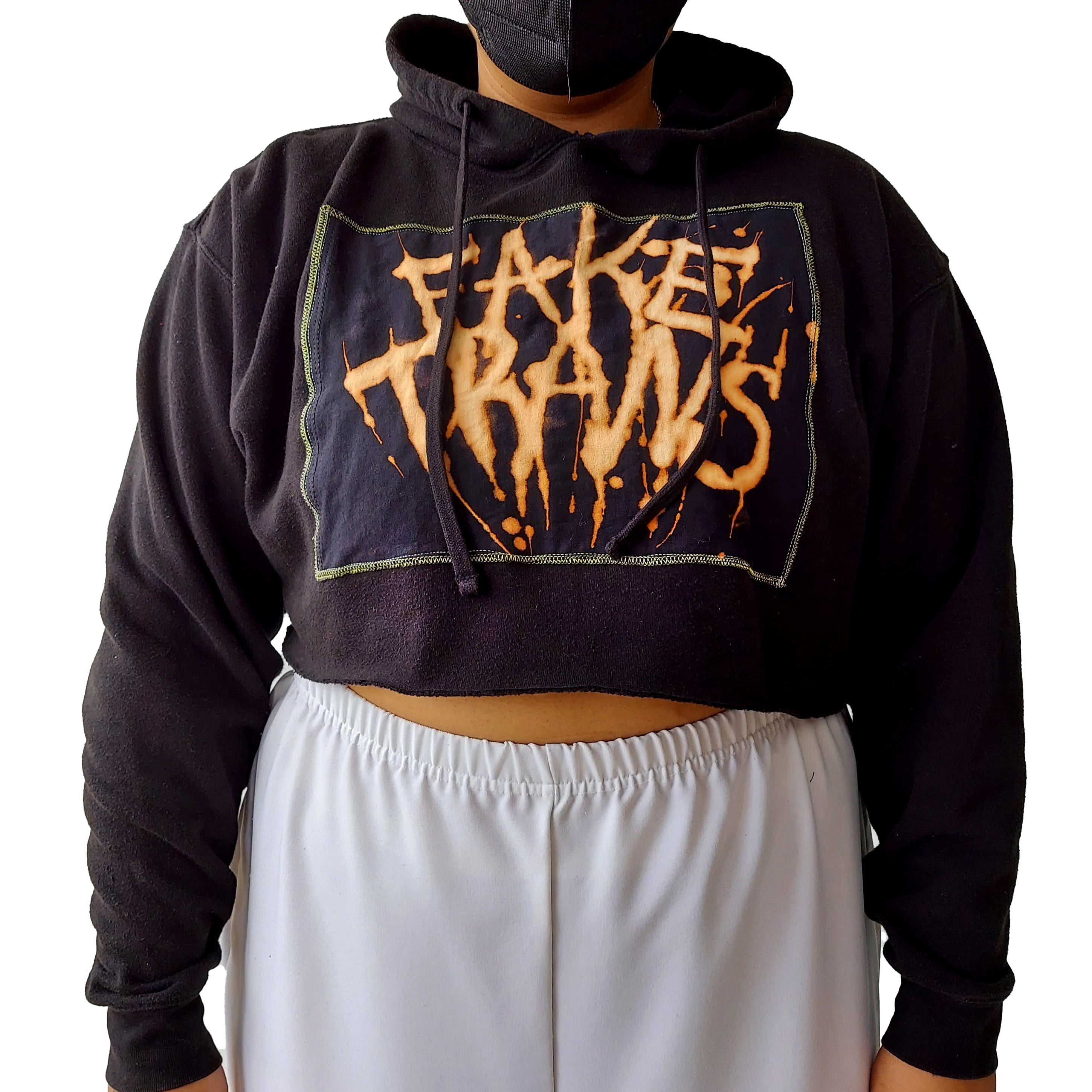 Fake Trans Black Crop Hoodie