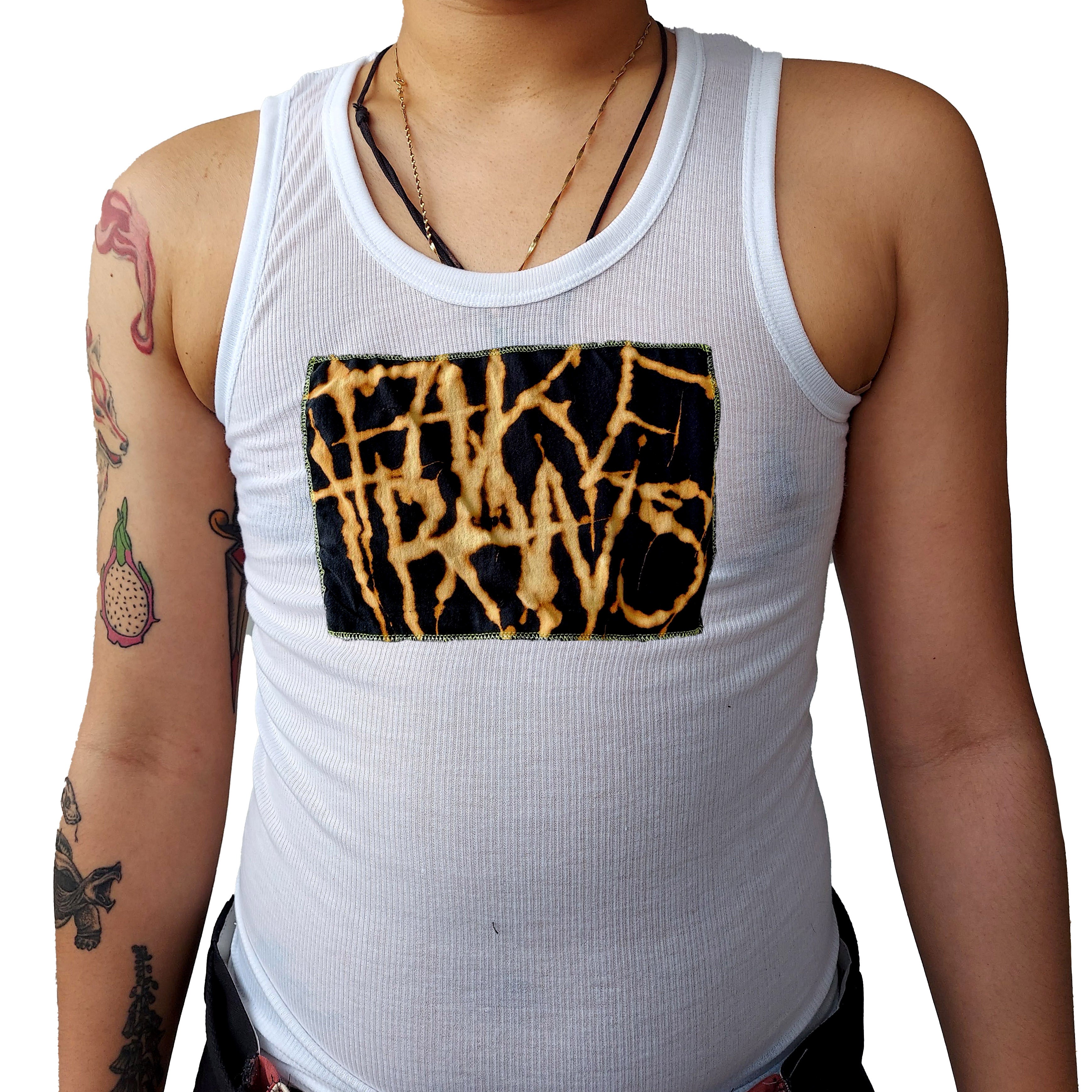 Fake Trans Patch White Tank