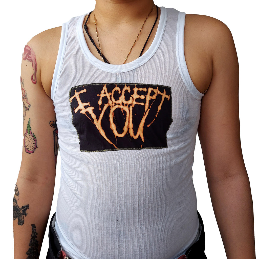 I Accept You Patch White Tank