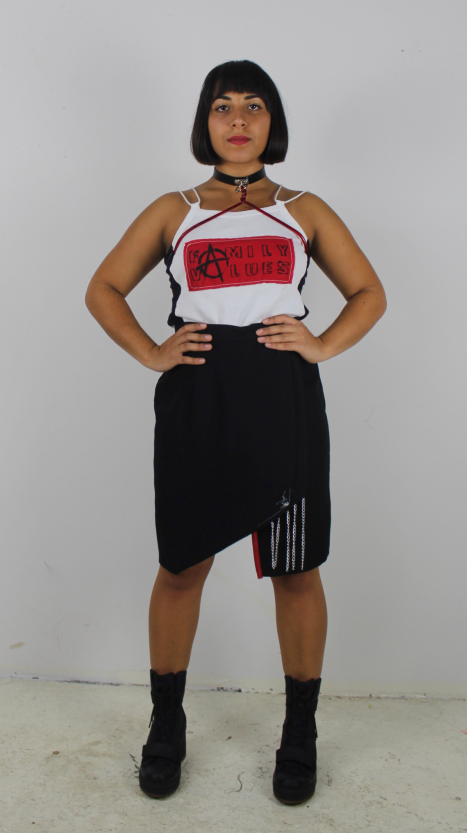 Black Short Skirt with Chain