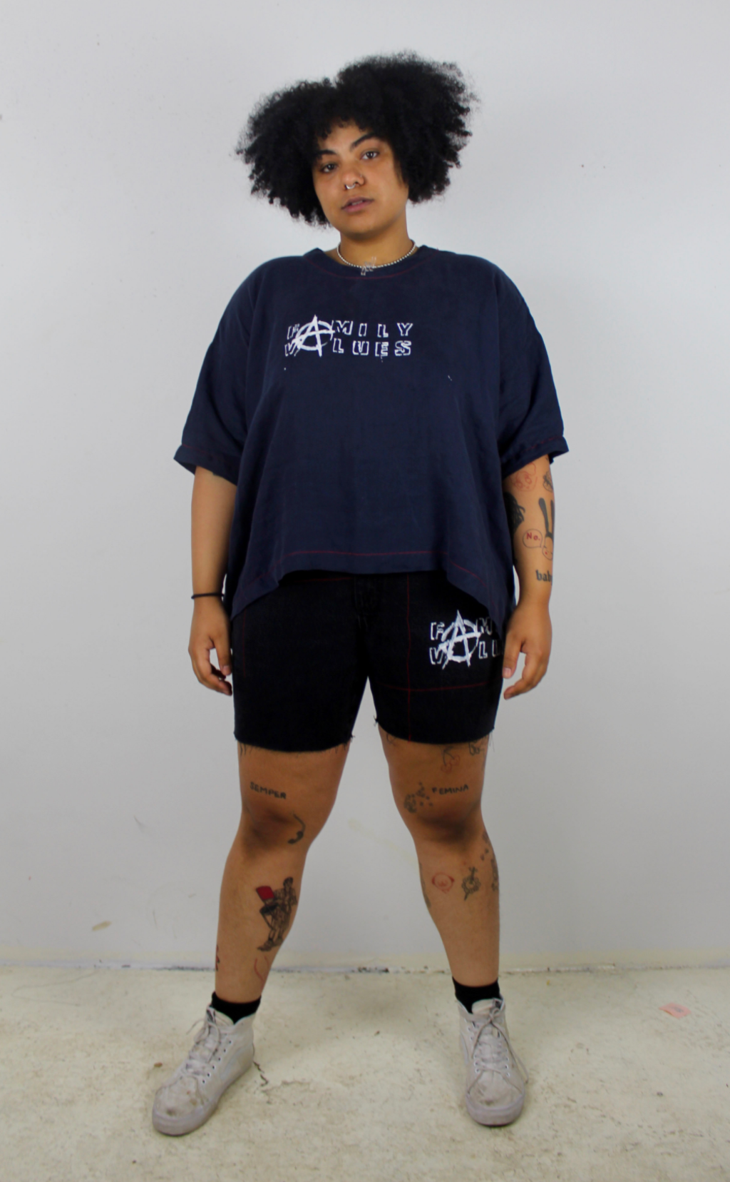 FV Logo Denim Black Shorts