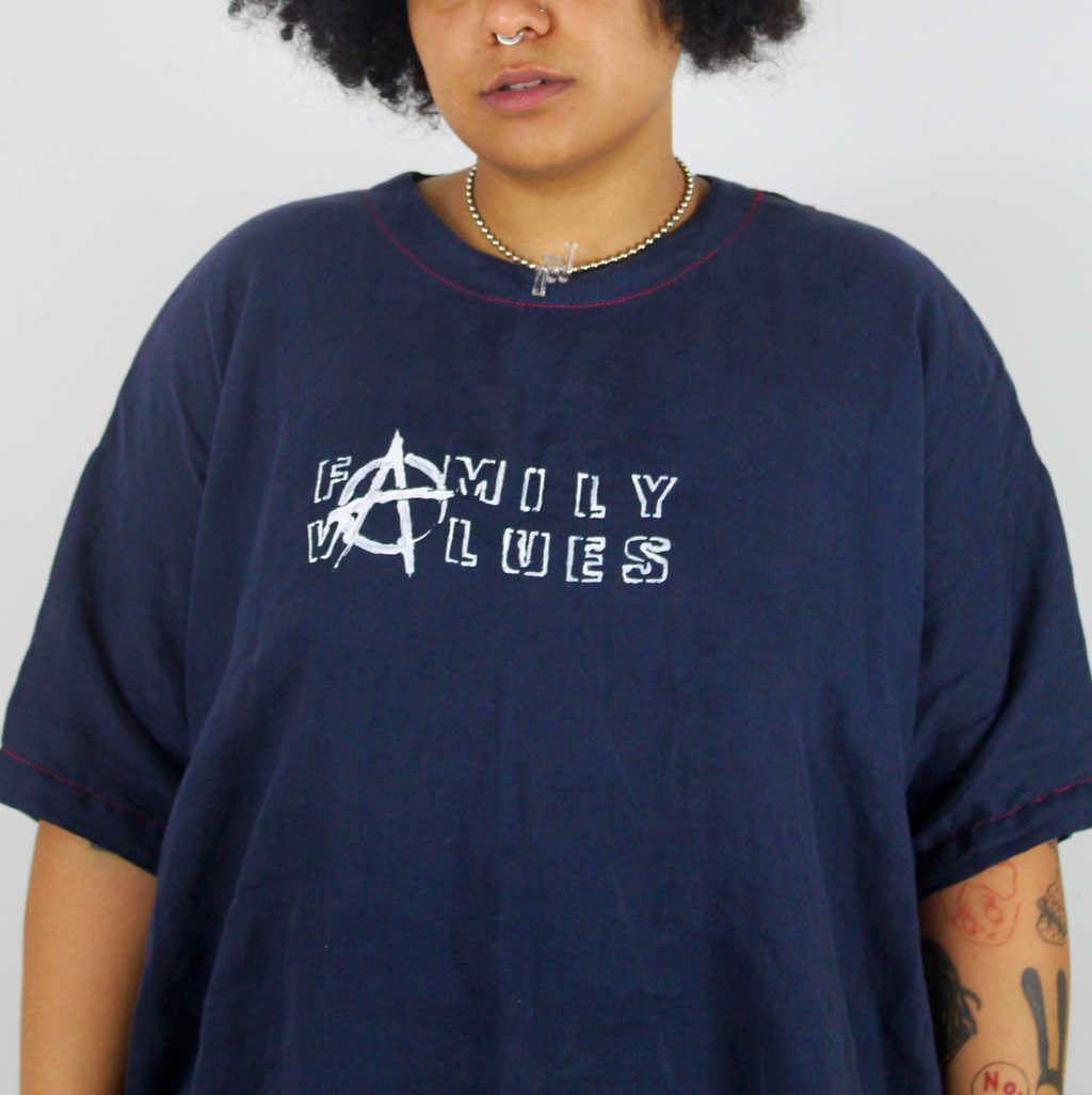 FV Logo Navy Linen Shirt