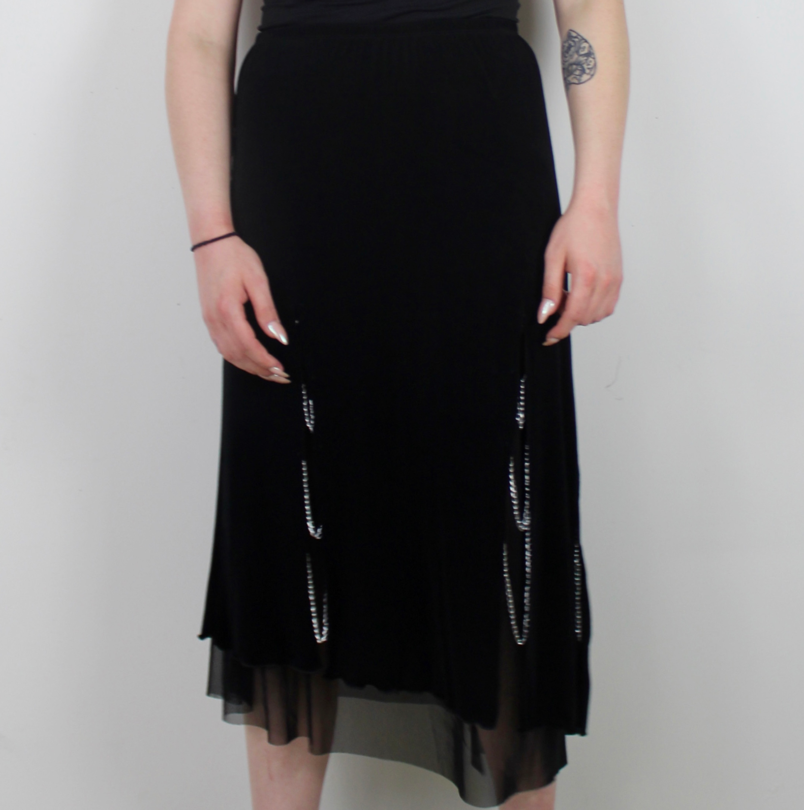 Long Black Shirt w/ Chain