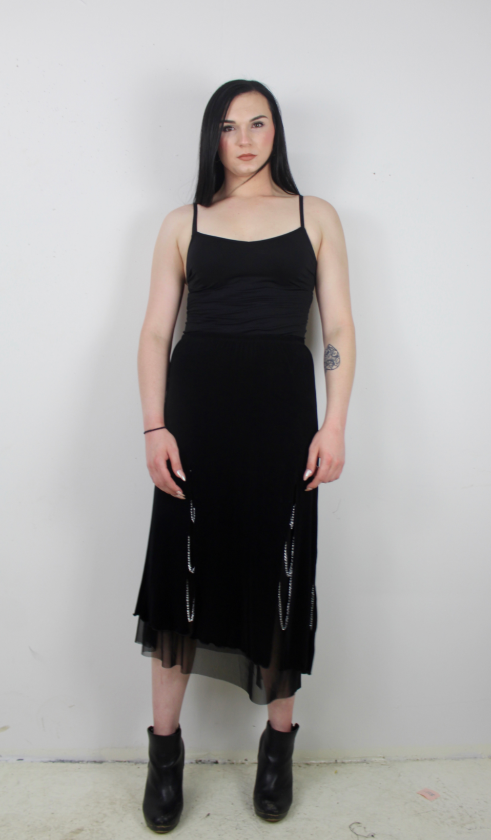 Long Black Shirt w/ Chain