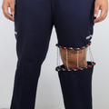 Navy Chain Construction Pant